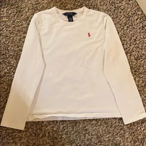 A white long sleeve polo